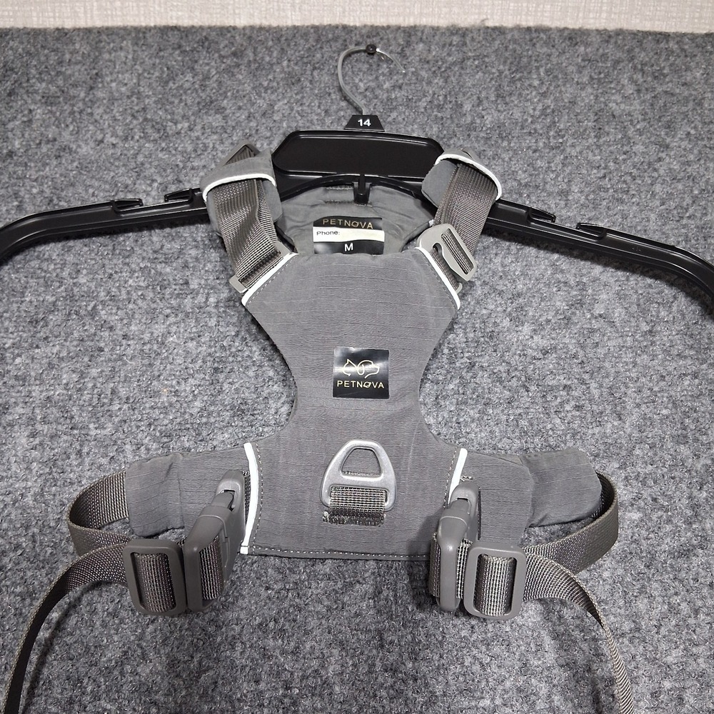 Petnova Dog Harness Medium Color Gray‎ and Silver
